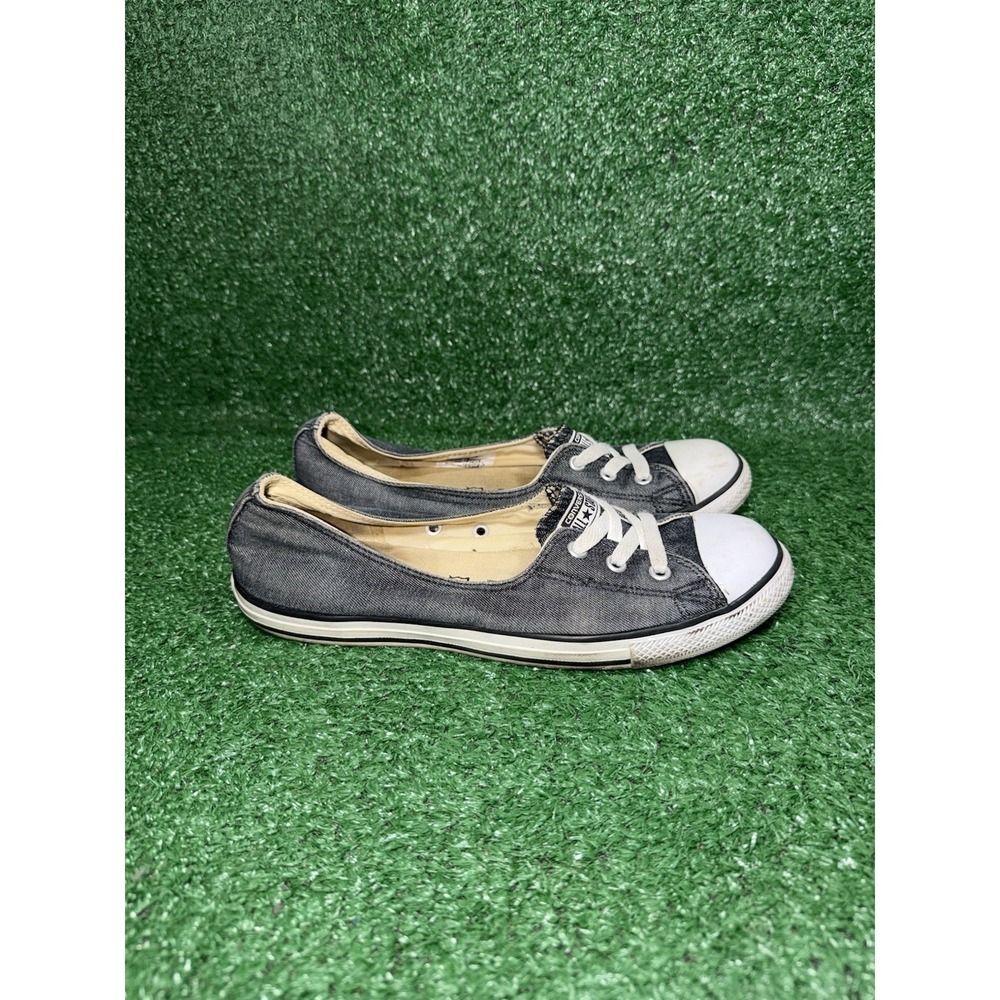Converse All Star Ballet Lace Women Size 9 Grey Slip On Shoe Flat Casual Sneaker